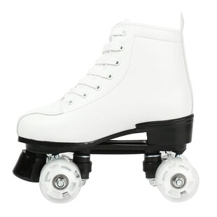 Women White PU Leather Roller Skates Skating Shoes Sliding I