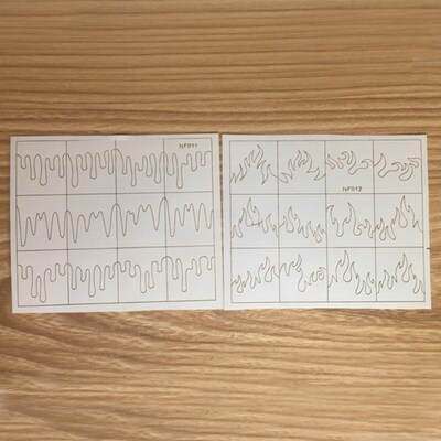 Fire Nail Vinyls Stencil  Stickers Fires on Manicure Stenci