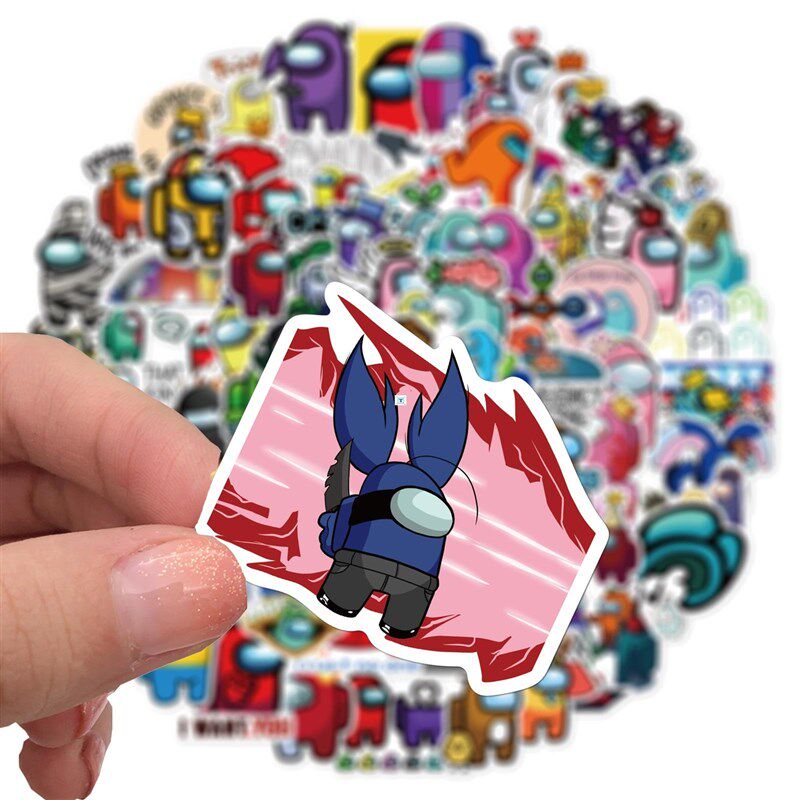 100PCS Game Among Us Stickers Pack Skateboard Fridge Guitar