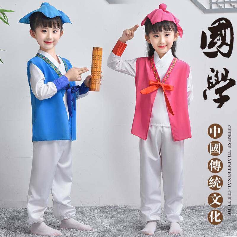 小酒馆舞蹈服儿童弟子规六一表演服装汉服书童新款国学三字经演出