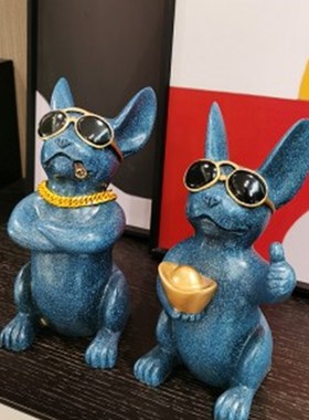 创意招财B狗摆设房间布置电视柜酒柜客厅家居装饰乔迁新居开业礼