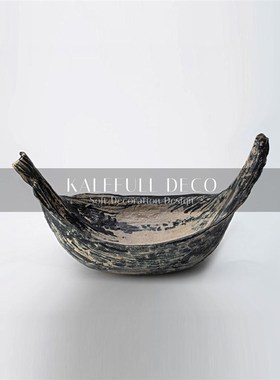 新中式侘寂手工陶瓷裙边收纳果盘摆件民宿酒店样板房软装饰品装饰