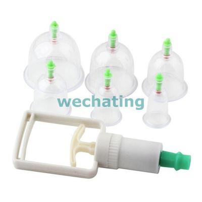 New 1 set 6 Cups Chinese Vacuum Cupping Set Massage Therapy