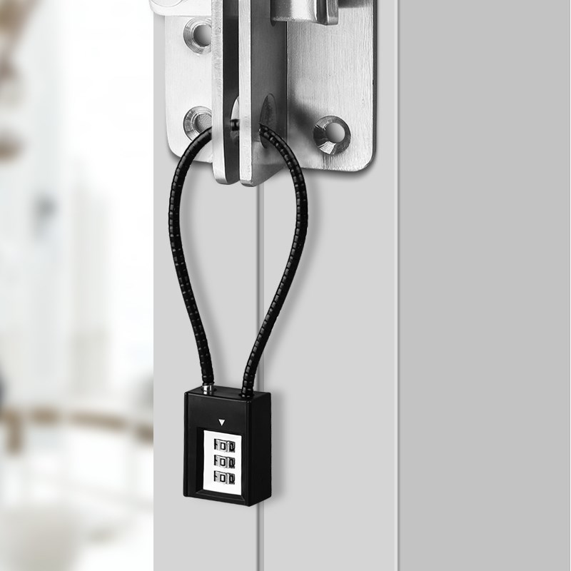 钢丝绳挂锁密码锁锁头电动车筐锁柜子门小锁头盔防盗锁具家用门锁