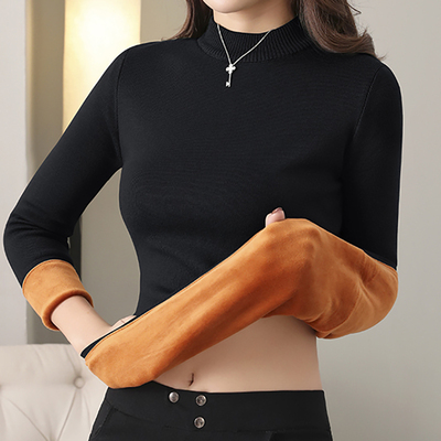 Heliar Women Winter Sweaters Solid O-neck Thermal Underwear