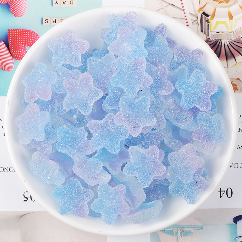 新品15pcs Slime Charms Soft Candy Resin Star Additives Suppl