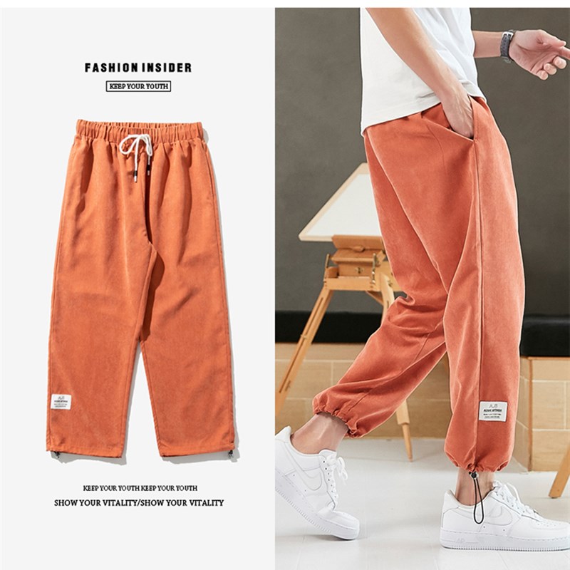 Spring Summer Hip Hop Harem Pants Men Joggers Ankle-Length T