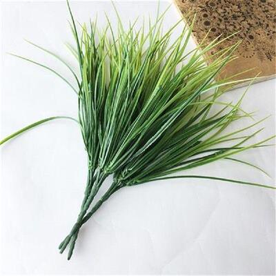 极速5pcs Artificial Leaf Green Grass Plastic Plants Fake Lea