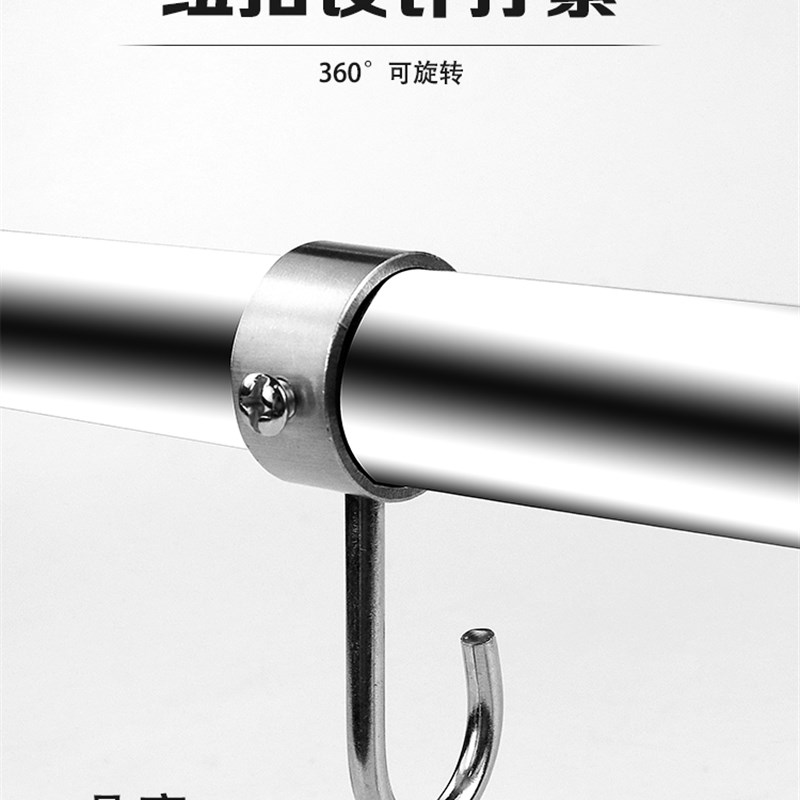 圆管法兰不锈钢晾衣杆加厚晾衣杆吊座不锈钢吊通吊杆支架顶装法兰