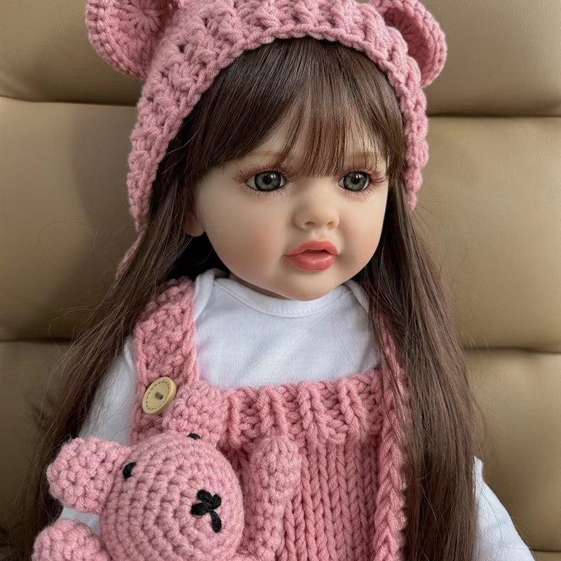 55 CM 22 Inch Lifelike Reborn Baby Girl Doll Soft Silicone L