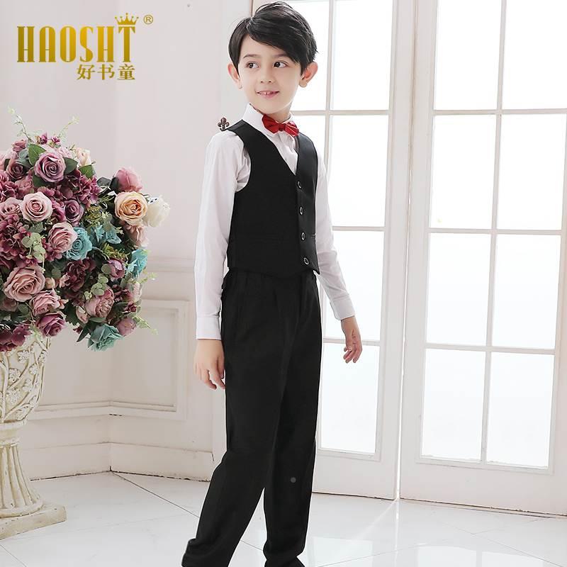 l男童礼服马甲套装花童男孩主人钢琴表演演童装出服儿西装持小西