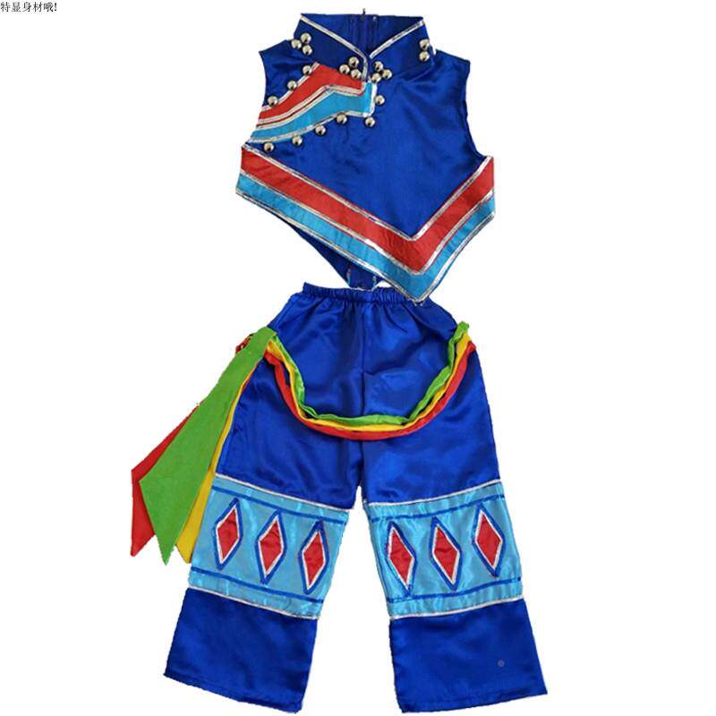 l款儿童行成数人彝族同双新人少民族女童舞蹈表演演出服装热卖M