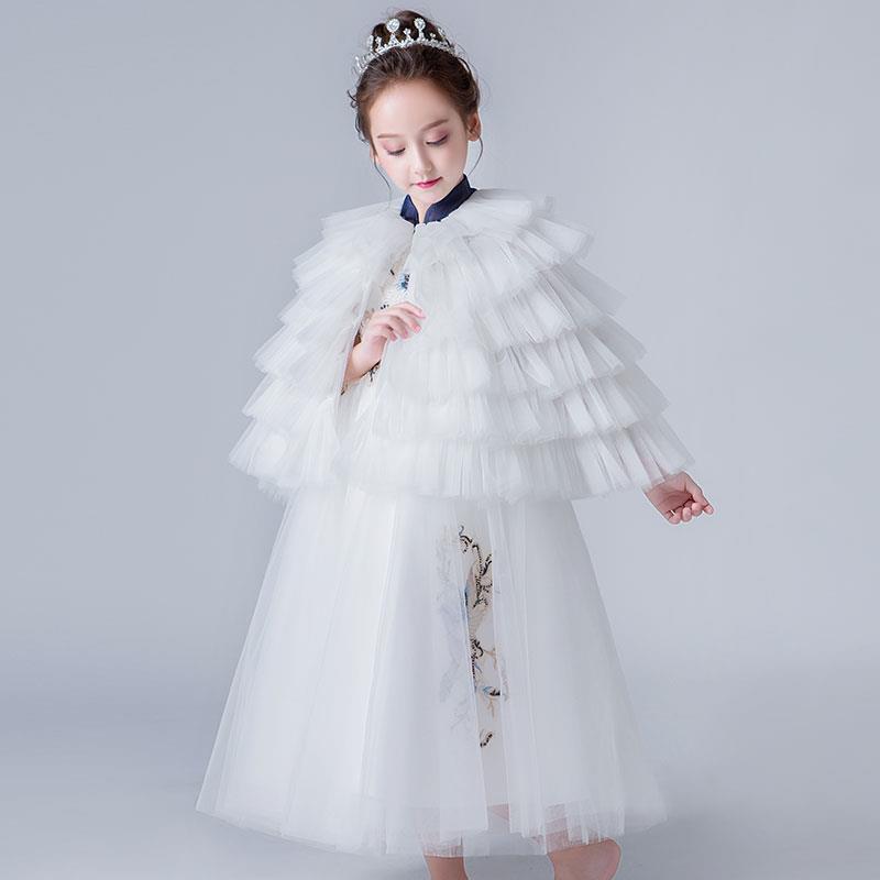 l童高贵小花童礼服女晚礼服儿童公主裙持人钢秀琴表演主走婚纱秋
