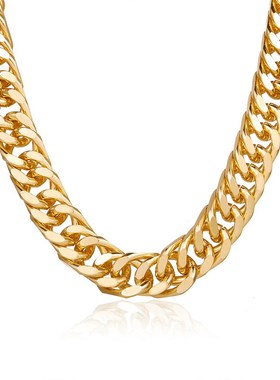 Punk alloy Cuban chunky chain necklace lady个性颈链粗项链