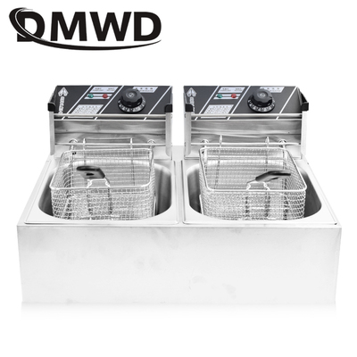 DMWD Commercial Double Oil Cylinder Electric Deep Fryer Fren