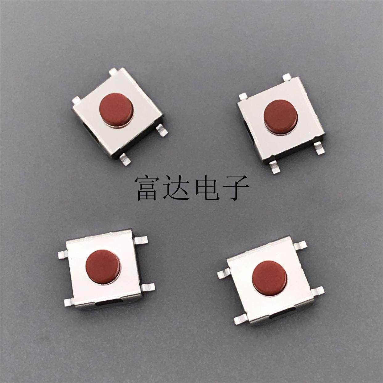 1000只 6x6x3.4贴片轻触开关 4脚红头显示器汽车遥控按键 包邮