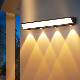 长条一体壁灯太阳能户外照明洗墙感应灯露台庭院花园防水氛围壁灯
