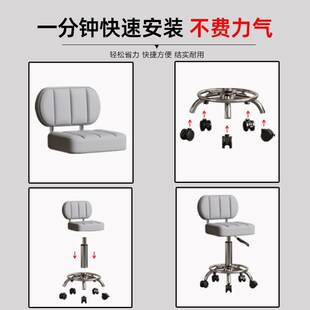 厨房专用洗碗炒菜椅子前台收银台吧台椅万向轮高脚凳加高烧饭凳子