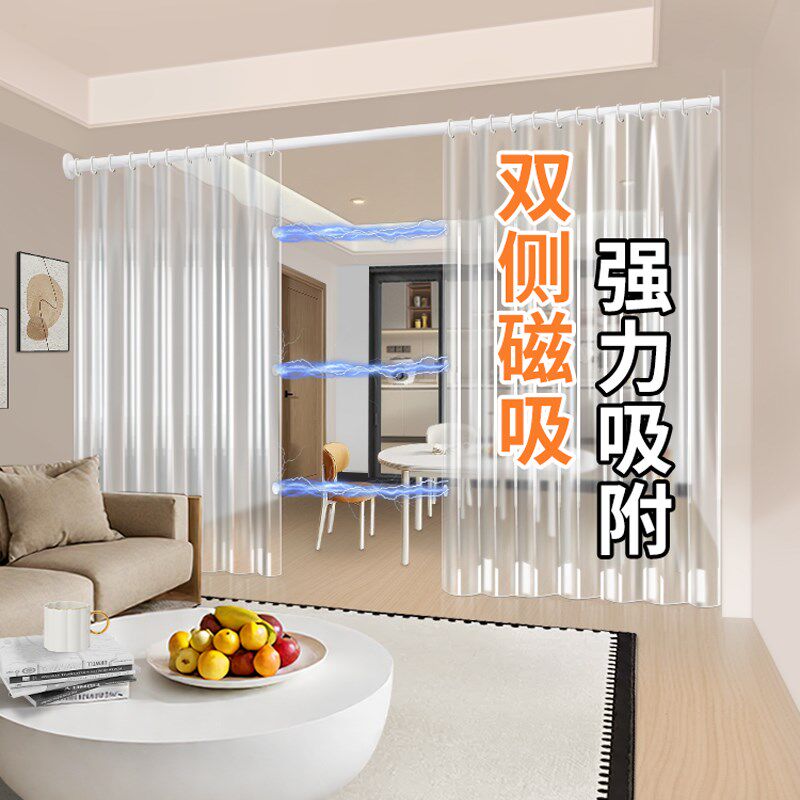 防走冷气空调门帘2025新款隔断窗透明挡风专用隔热厨房油烟免打孔