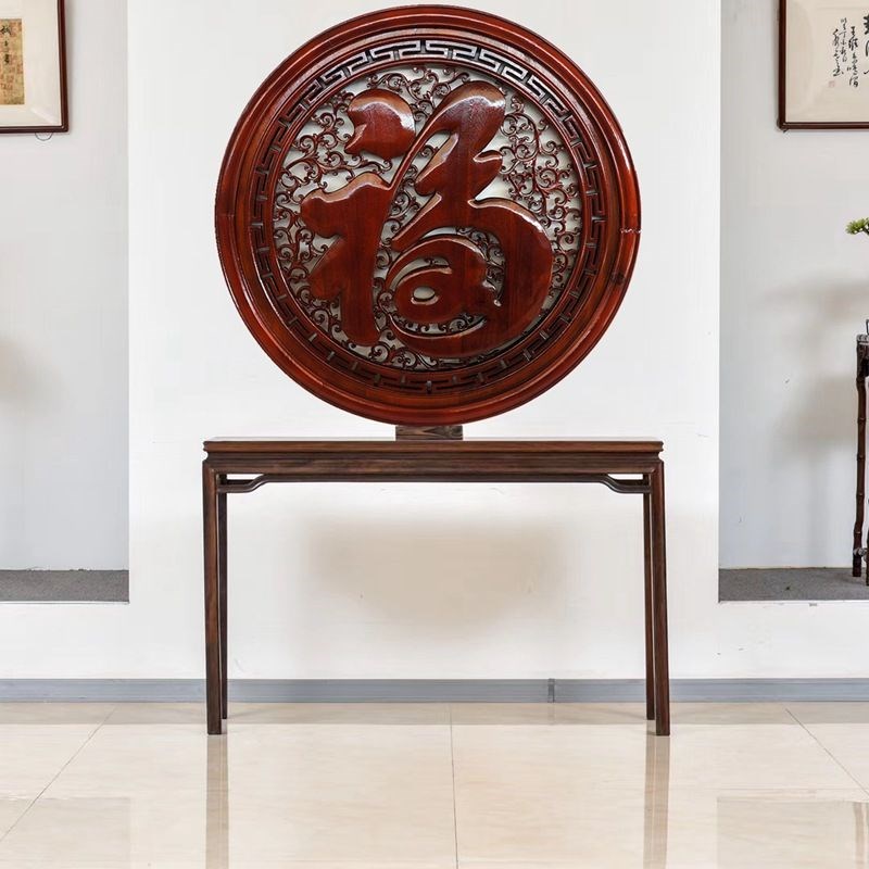 东阳木雕香樟木圆福字挂件客厅玄关沙发背景墙中式装饰画实木壁挂
