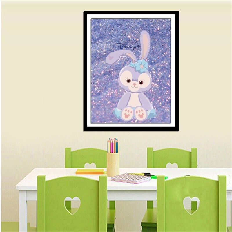 星戴露紫色兔子十字绣2023新款绣线客厅卧室可爱卡通儿童房简单绣