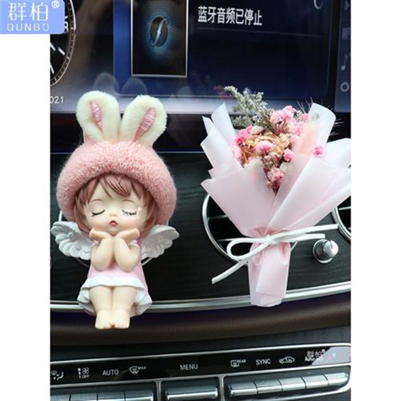 车载空调摆件女生车内饰品车里摆放的汽车装饰女士时尚女代发