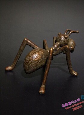 纯铜手工仿古i实心紫铜茶宠小物件 蚂蚁香插 茶道小摆件
