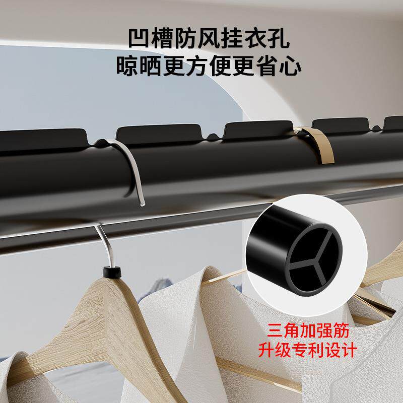 包安装升降晾衣架室内阳台手摇晾衣杆白色单杆双杆式顶装晒衣架晾图片