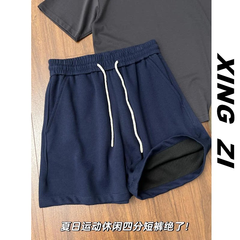 夏季高街潮流直筒宽松四分短裤男