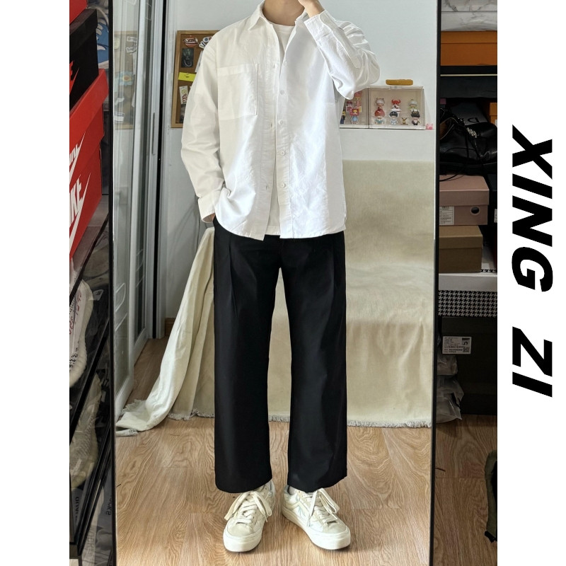 夏季小个子男生九分裤薄款直筒裤