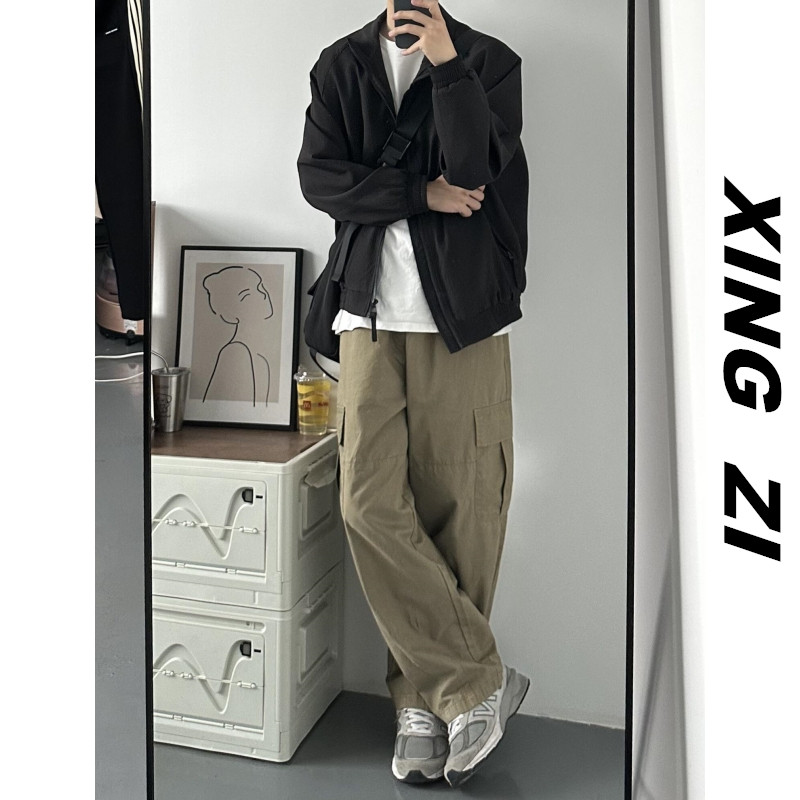 日系复古工装裤男款直筒宽松垂感潮牌百搭宽松显瘦高品质纯棉长裤