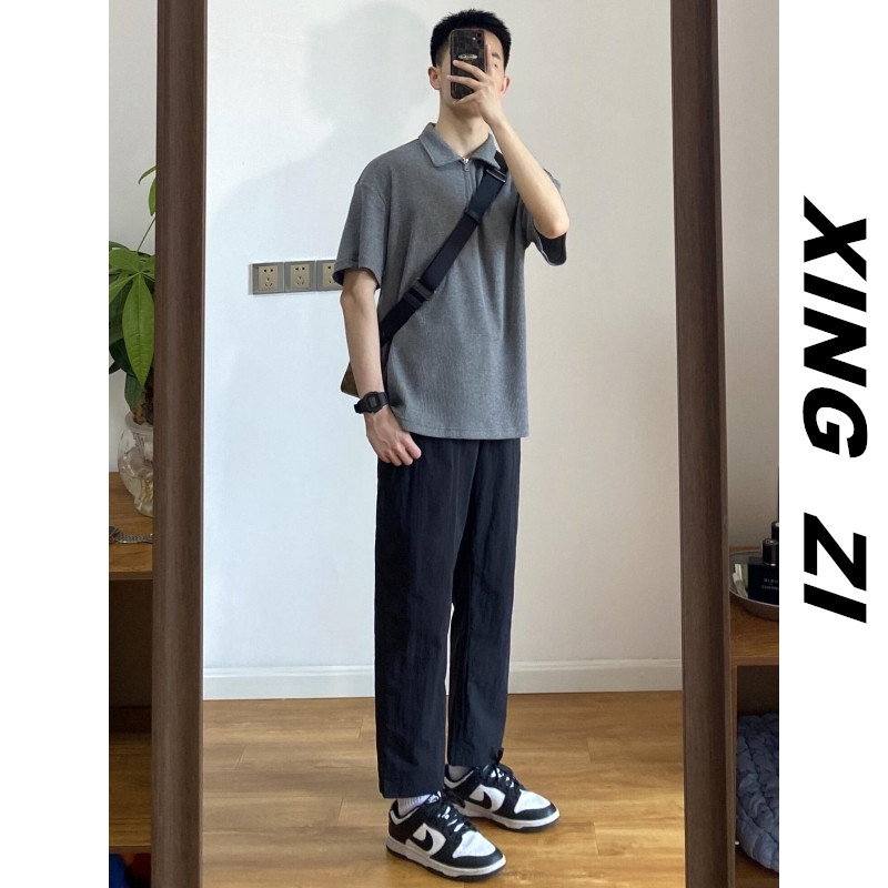 92裤长冰丝休闲裤男九分裤春夏季薄款凉感宽松显瘦潮流百搭直筒裤