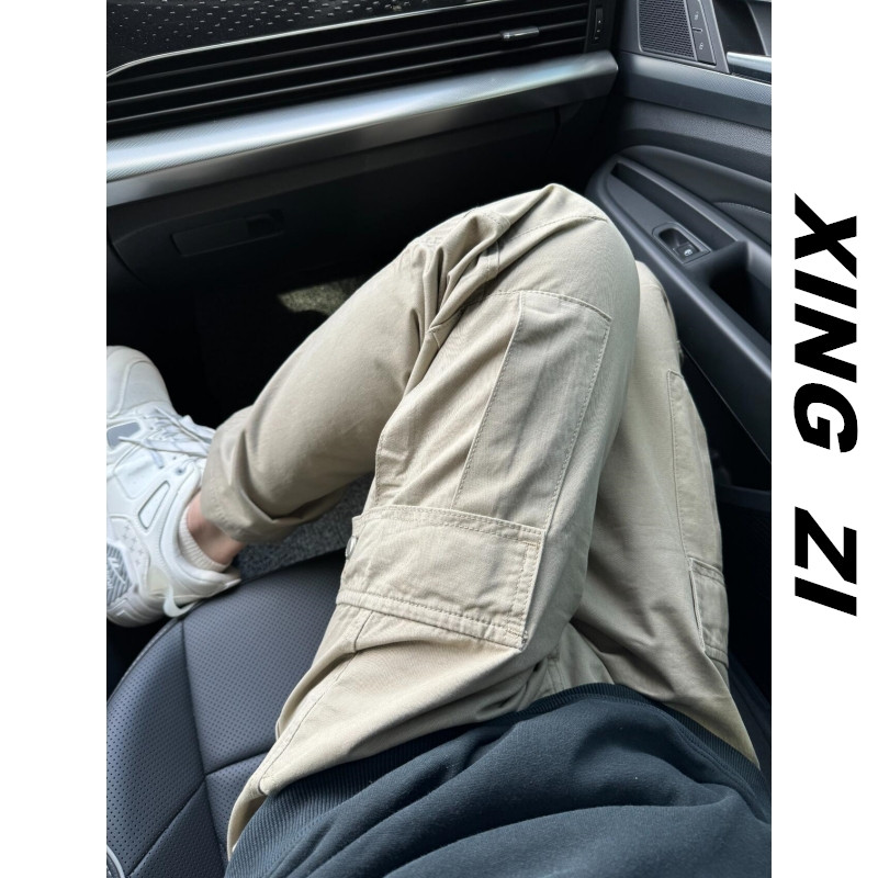 夏季薄款工装裤男直筒宽松休闲百搭美式复古牛仔休闲裤显瘦长裤子