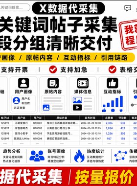 X代采集数据清洗分析可开票加急