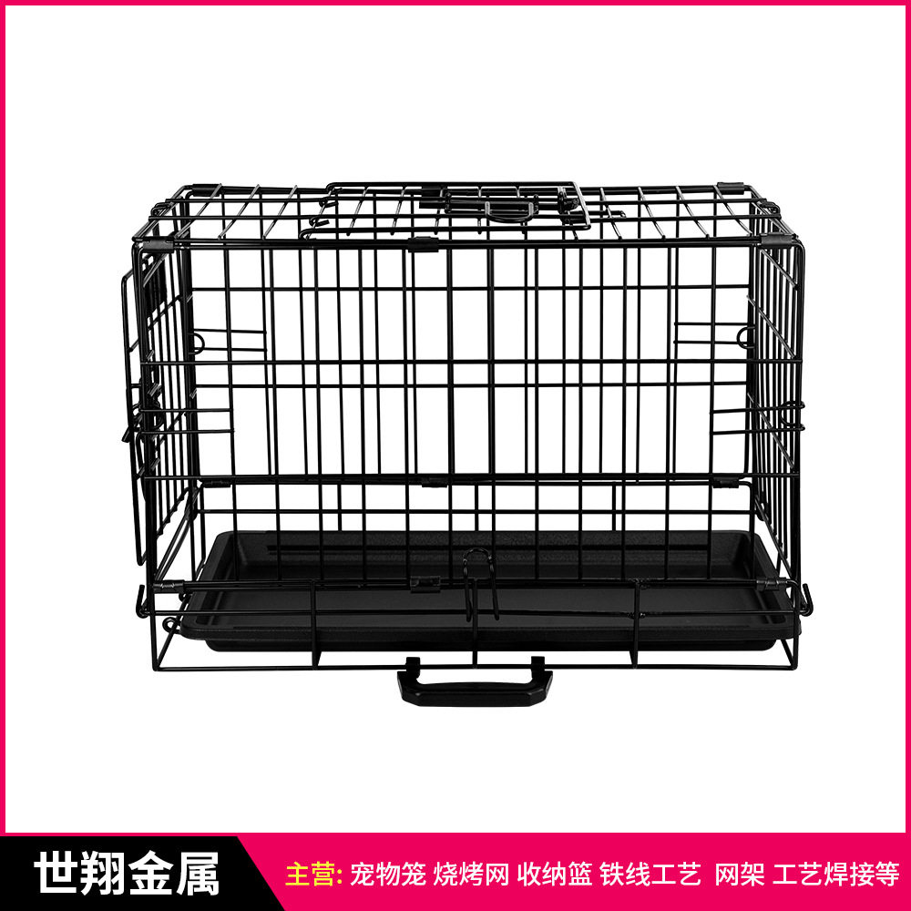 批发折叠宠物笼 小号涂塑铁丝笼 狗狗笼 兔笼 小猫宠物笼带托盘