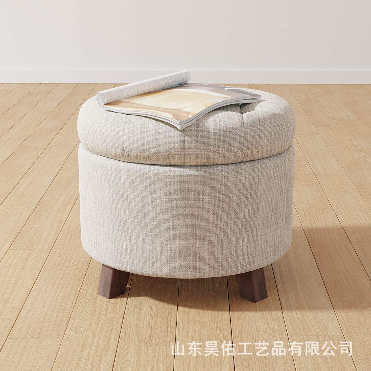 北欧布艺沙发凳家用矮凳可收纳客厅沙发茶几凳创意墩子板凳带储物