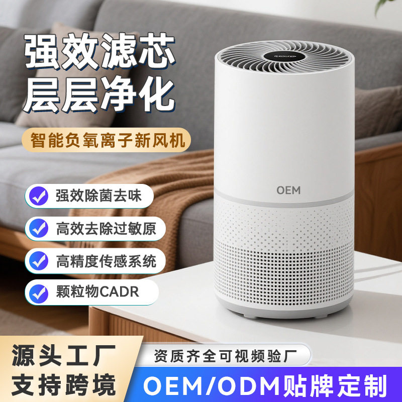 跨境热销负离子家用桌面空气净化器吸宠物毛去除臭味异味贴牌定制