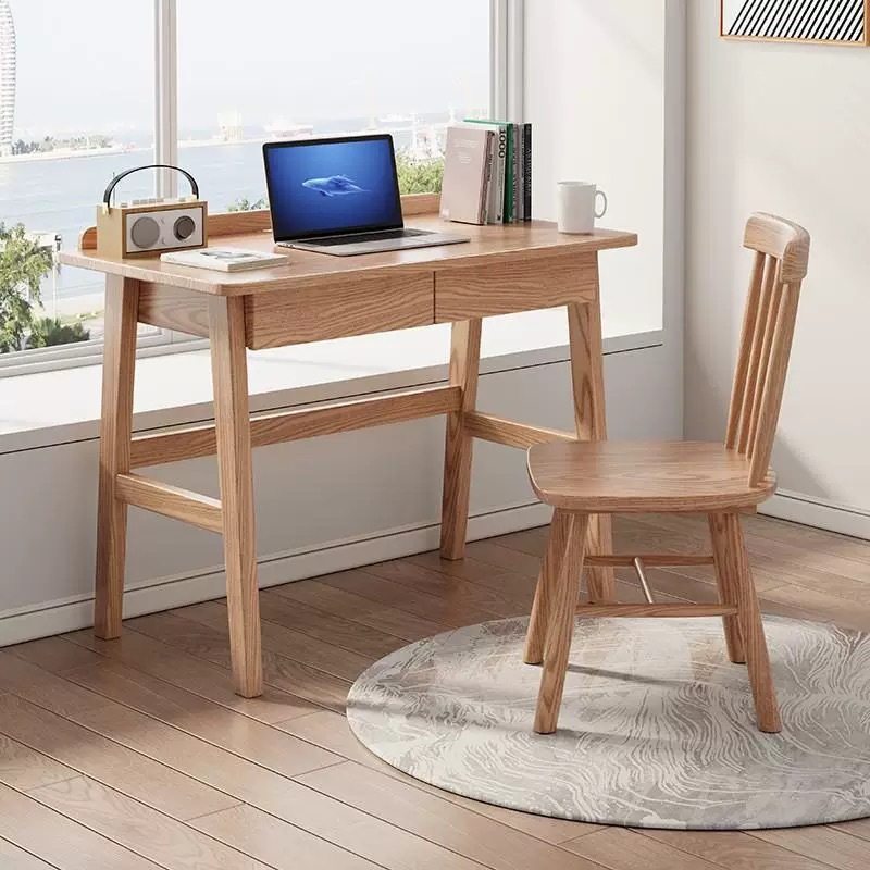 白蜡木实木书桌学习桌现代简约办公桌书房电脑桌北欧一体家用桌子,电子元器件市场,电线扎带/束线带,淘宝优惠券,粉丝福利购,淘宝优惠卷