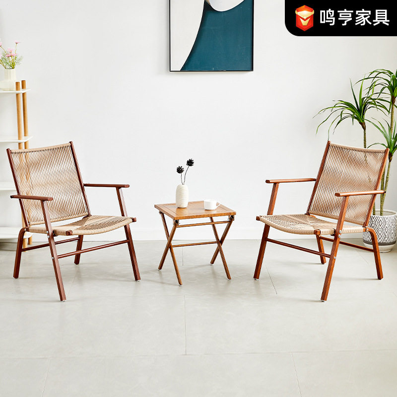 批发庭院小花园铁艺藤编椅室外阳台休闲藤椅三件套组合餐厅摆摊椅