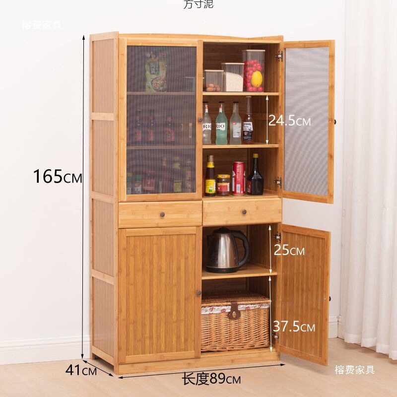 碗柜家用厨房餐边柜透气储物柜多层收纳柜子微波炉置物架老式菜柜