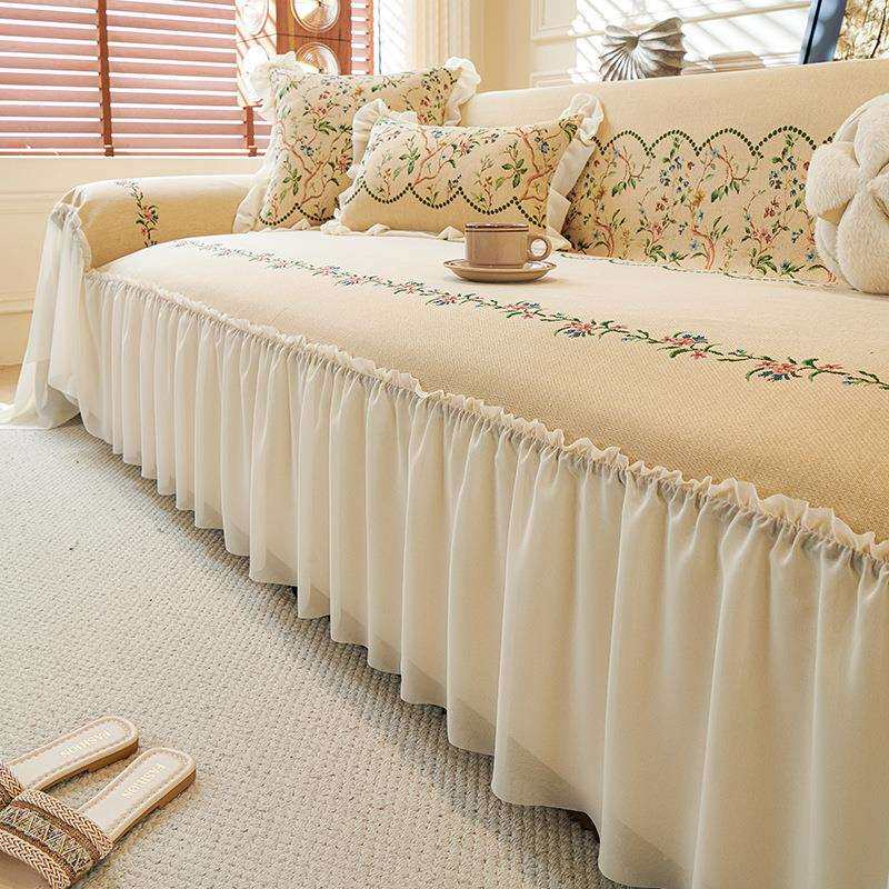 法式高级感裙边沙发盖布巾2026新款全包全盖组合沙发套罩四季通用