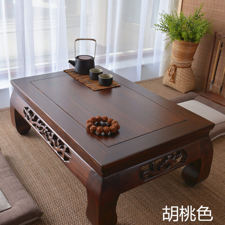 中式榆木榻榻米茶桌地台阳台
