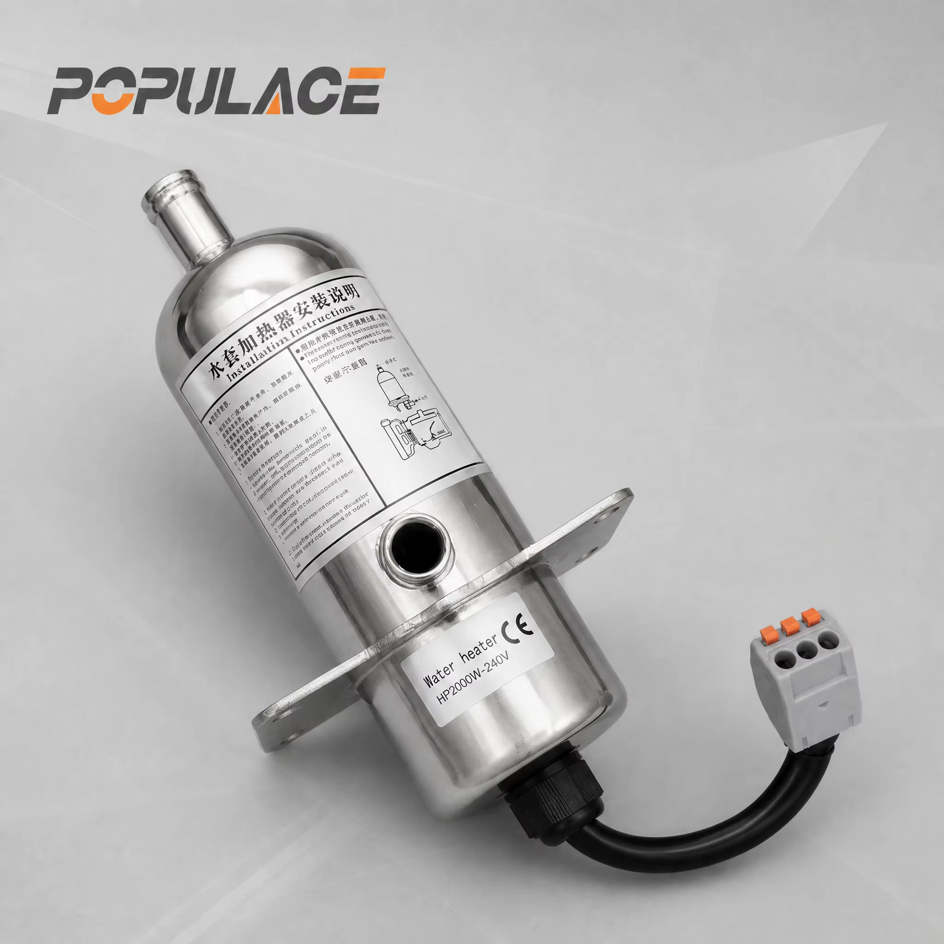 不锈钢恒温装置自动启动预热器柴油发电机组水套加热器500w1kw2KW