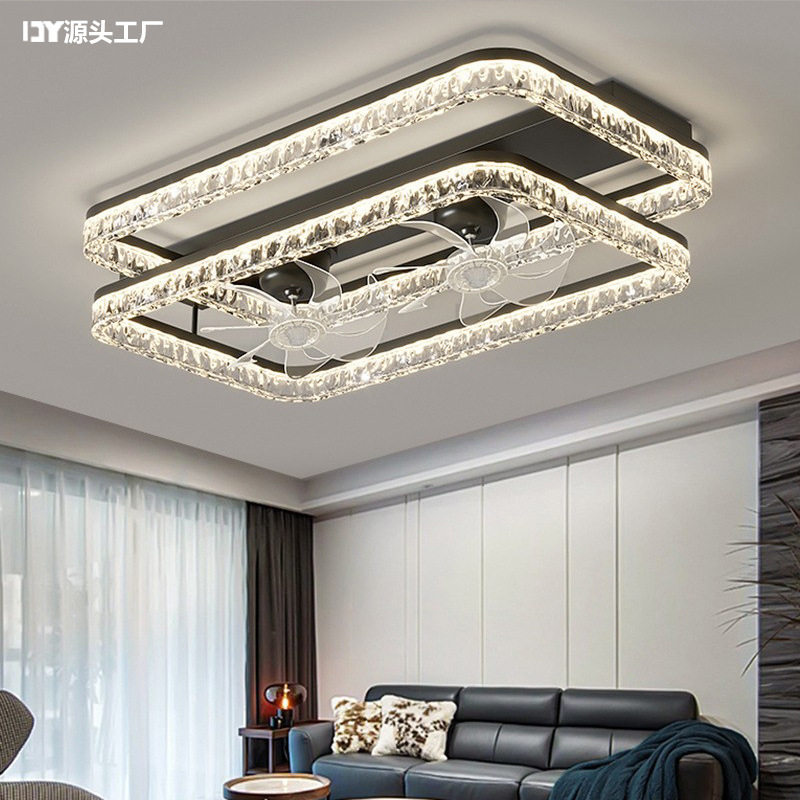 客厅风扇灯吸顶灯意式极简轻奢高级感2025新款房间卧室灯全屋灯具