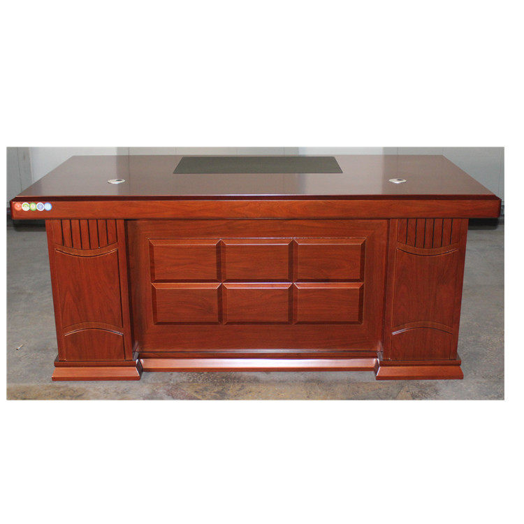 木皮家具简约现代办公班台带长短附柜经理主管组合办公桌