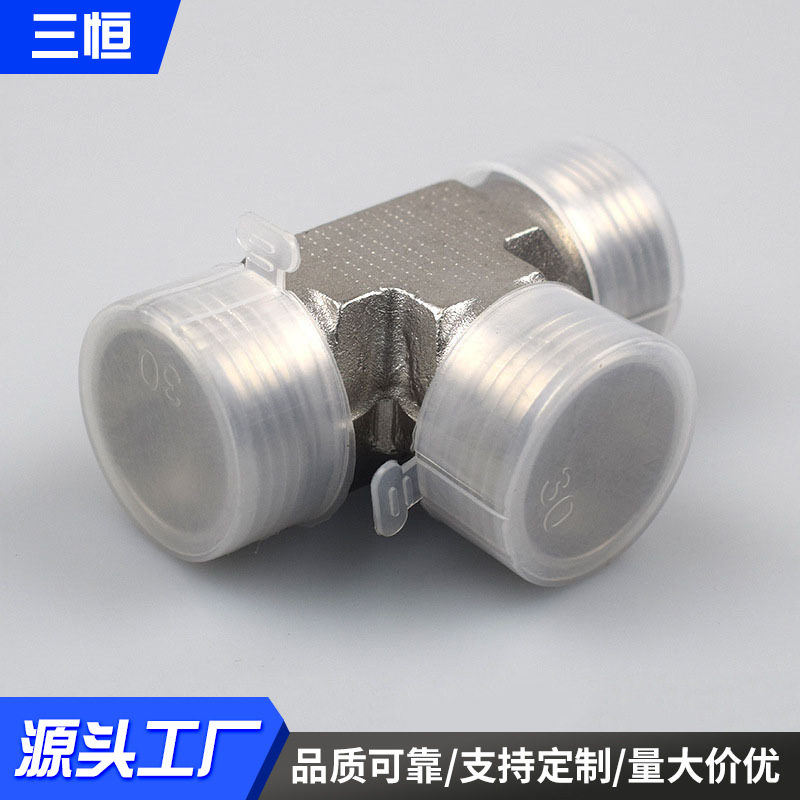 快拧三通接头厂家供应机械不锈钢卡套304/316管帽可定制三通接头
