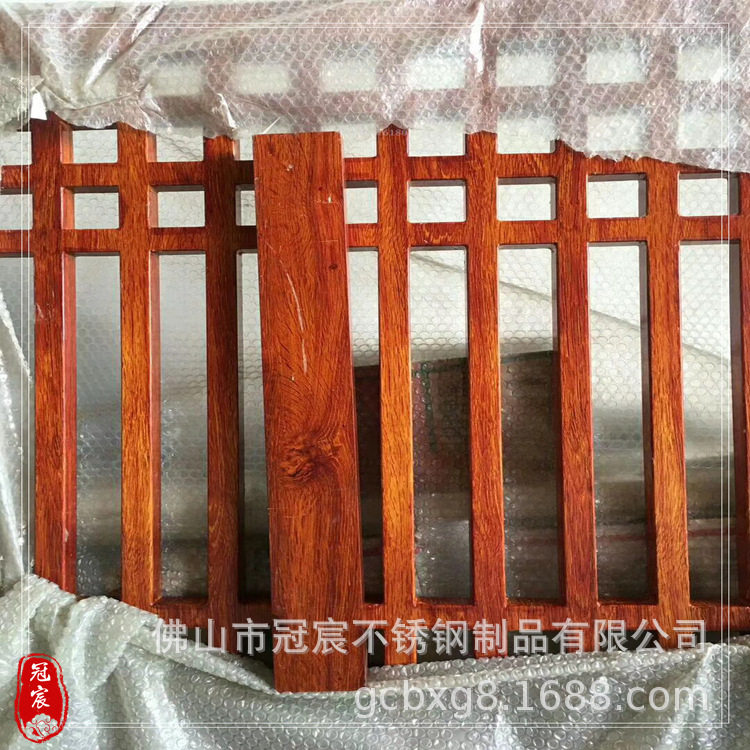 仿木纹不锈钢栏杆别墅围栏木纹镀锌铁方管景区木纹色金属护栏