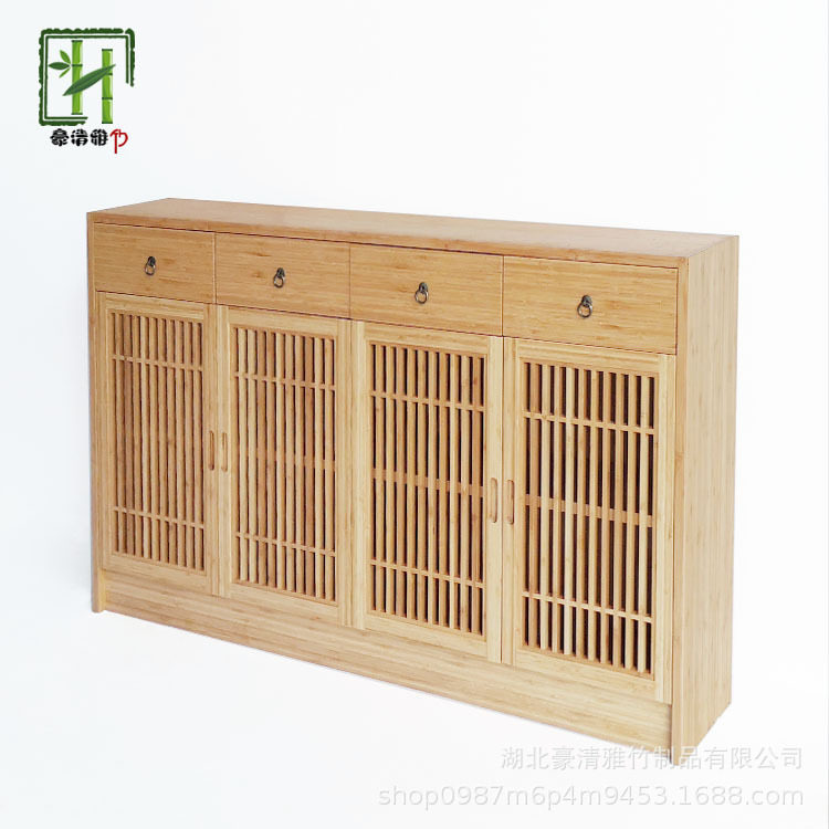 立豪竹家具厂加工竹制茶柜竹木餐边柜竹水柜竹鞋柜竹木茶柜玄关柜