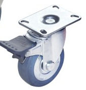 J-CPG02-D100-RC 4寸灰色橡胶刹车轮 安装高度130MM脚轮