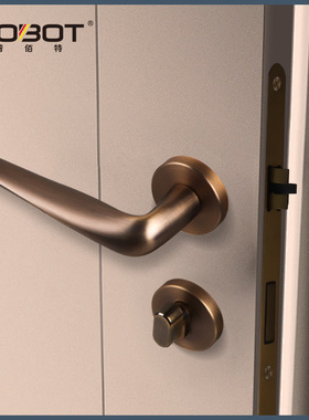 现代门锁室内卧室房门锁灰色磁吸静音木门锁家用门锁分体门锁锁具